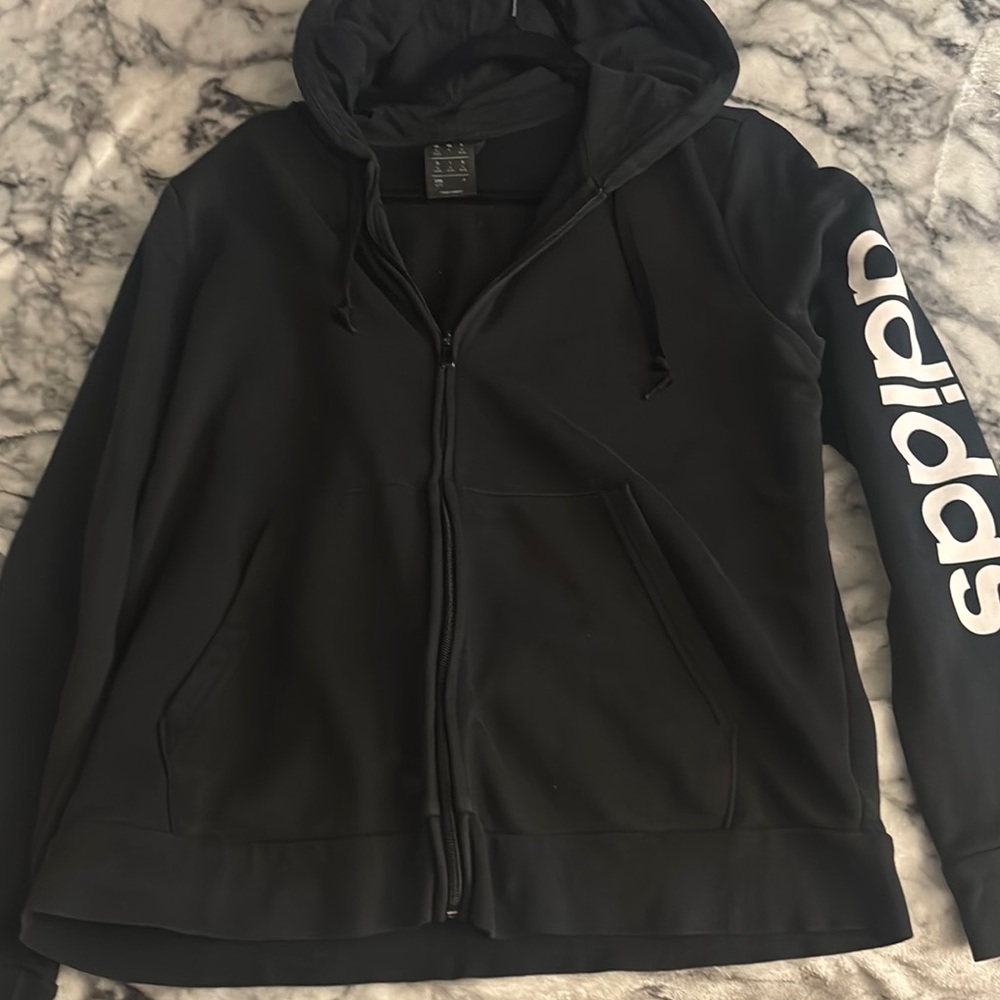 Adidas Black Lightweight Shirt Jacket with Fleece